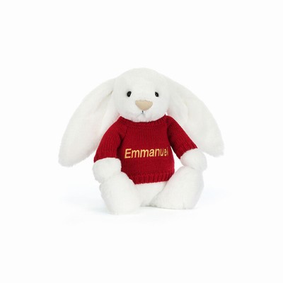 Jellycat Bashful Luxe Conejo Luna with Red Jumper | PTYS-19237